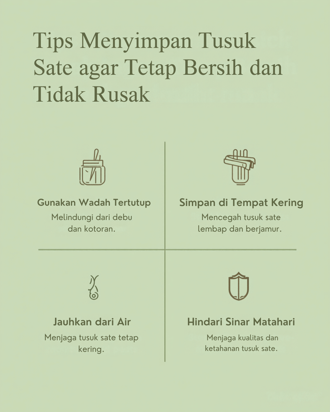 Tips Menyimpan Tusuk Sate agar Tetap Bersih dan Tidak Rusak
