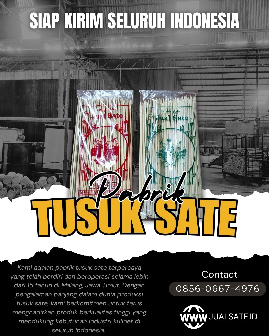 Tusuk Sate Malang Siap Kirim ke Jakarta