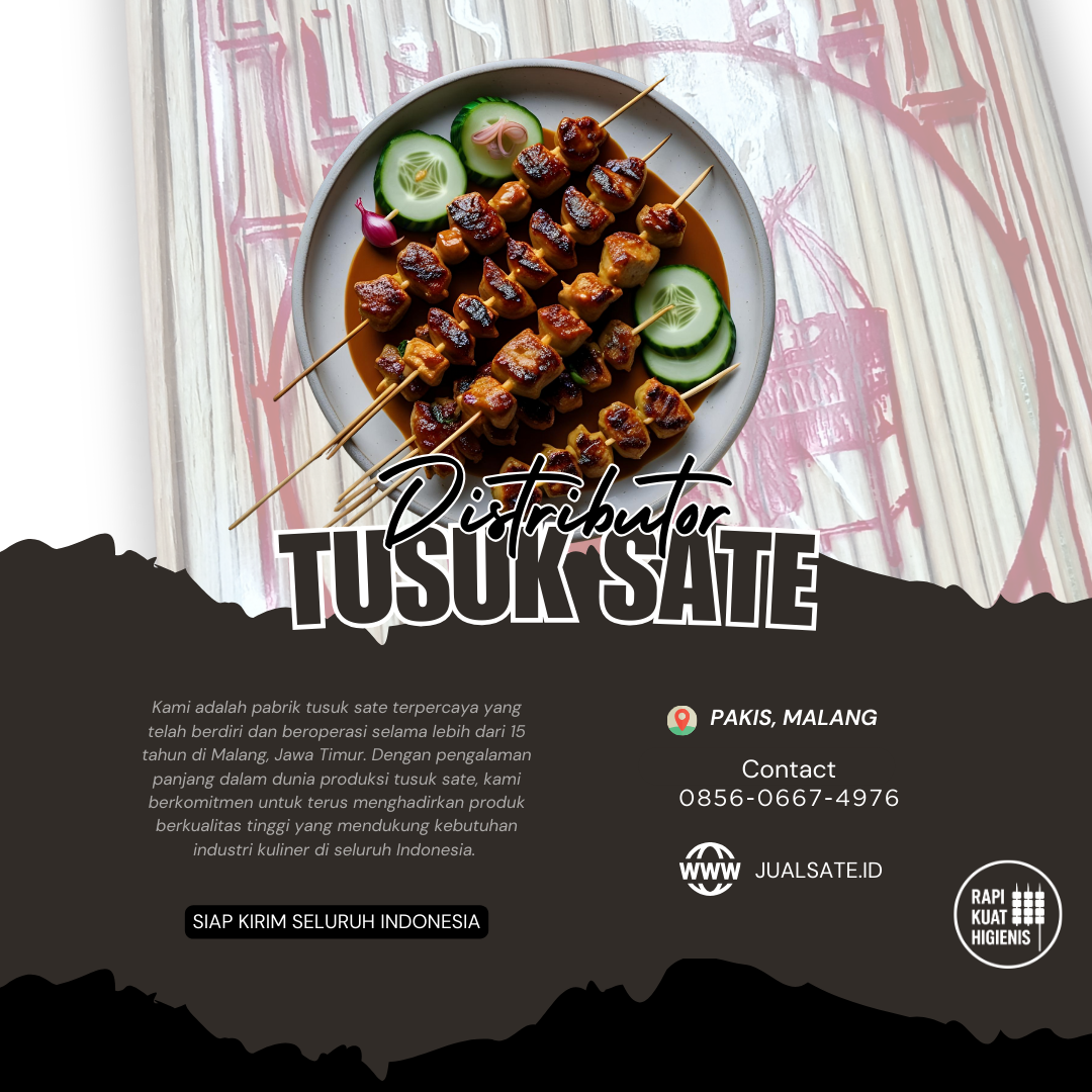 Jual Tusuk Sate Bambu Murah Grosir Blitar – Kirim Langsung dari Pabrik Malang
